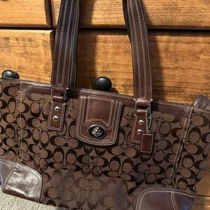 Coach Brown Signature Tote Bag